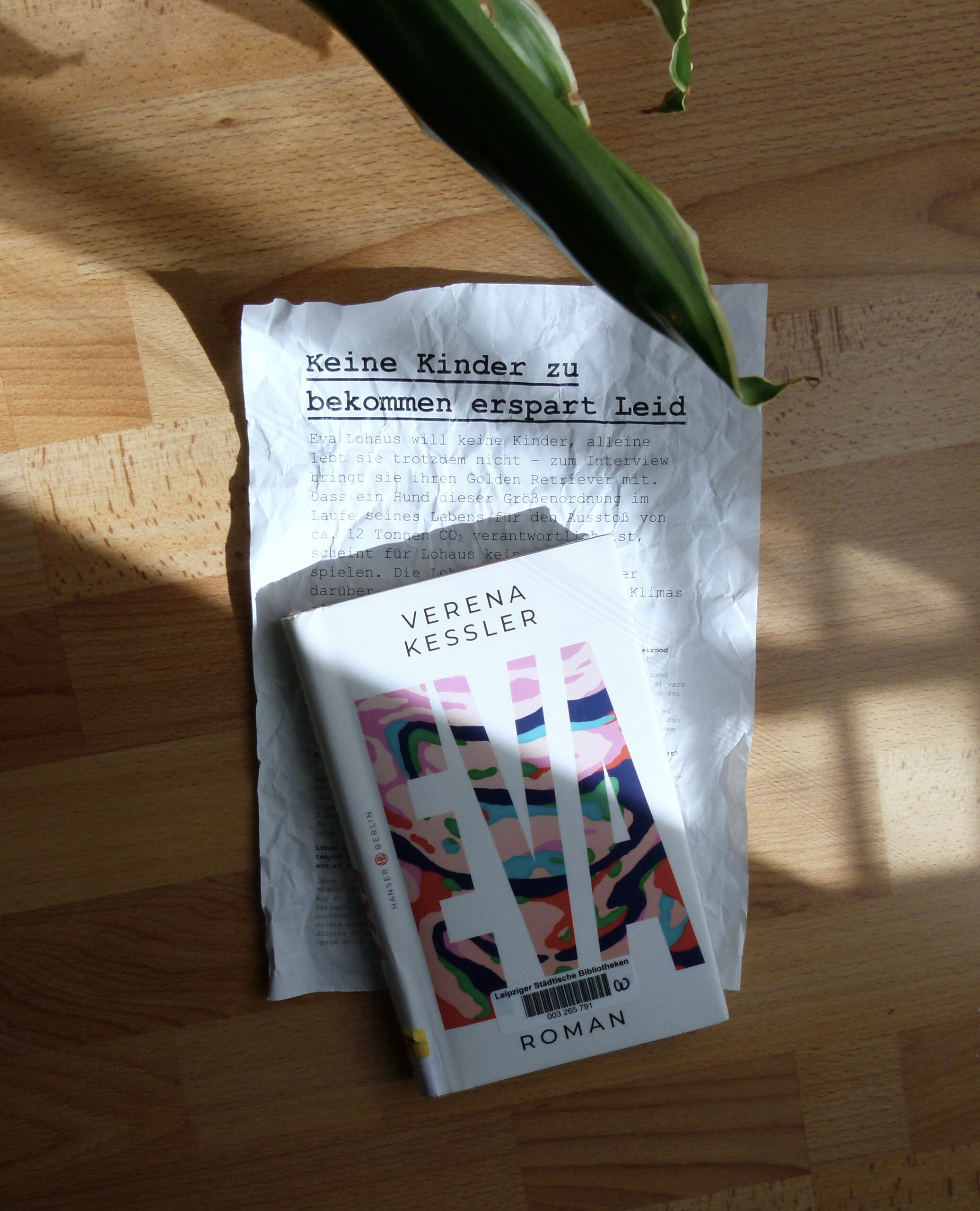Das Buch liegt in einem sonnendurchfluteten Raum auf dem Parkettboden. Das Buch liegt auf einem zerknüllten und wieder aufgefalteten Papier auf dem steht 